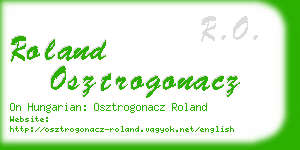 roland osztrogonacz business card